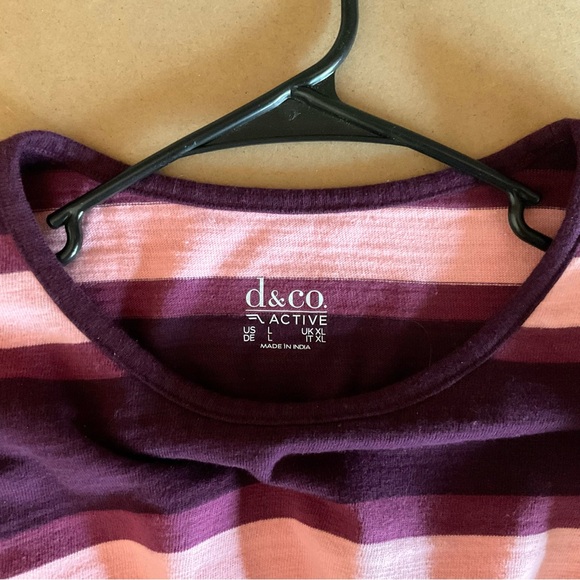 D&Co. Striped Cotton Long Sleeved Top Large - Picture 3 of 6